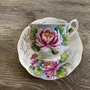 Royal Albert "Water Lily" Teacup and Saucer of the month #7 bone China